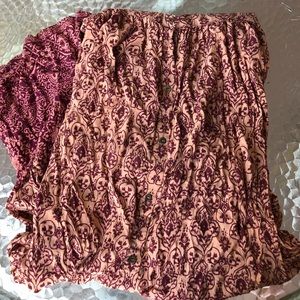 Long printed orange skirt